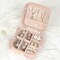 Travel Jewelry Case – Small PU Leather Jewelry Box, Portable Mini Jewelry Organizer for Earrings, Necklaces, Rings & Bracelets for Women & Girls (Pink)